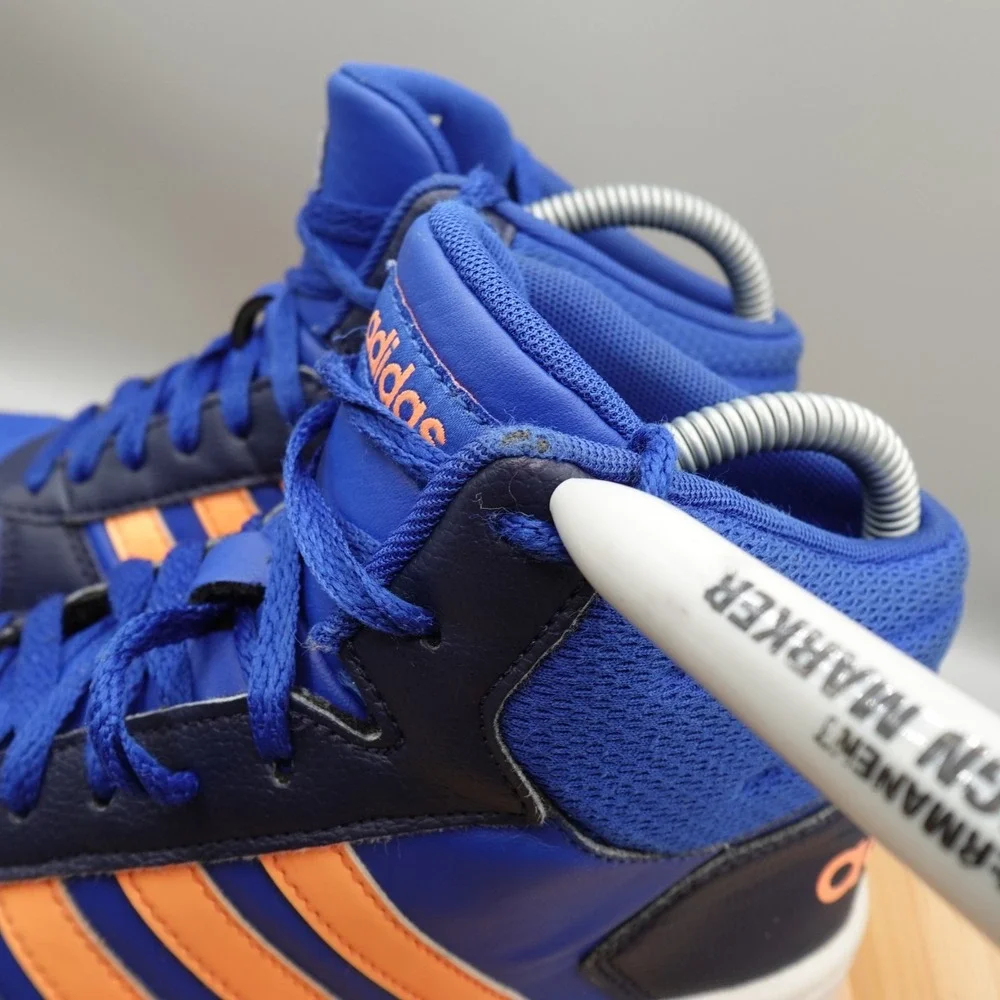 Adidas Size 6 Hoops Mid 3.0 GZ7769 Unisex Kids Blue/Orange Basketball Shoes Flaw